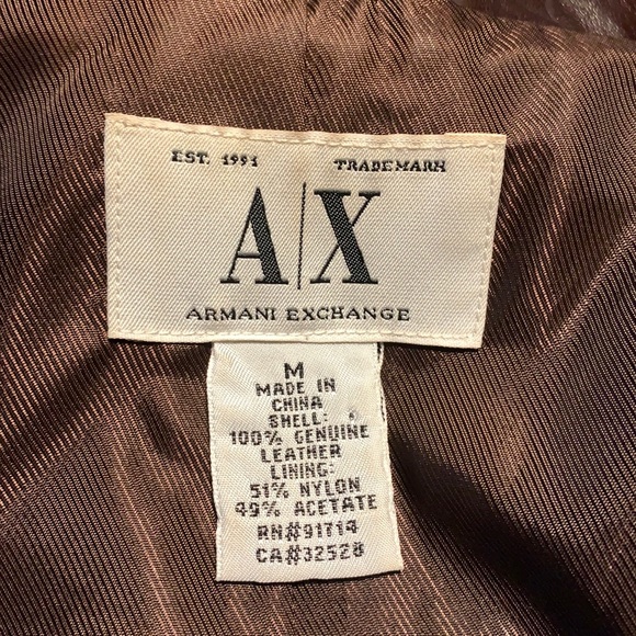Armani Exchange Genuine Leather Jacket - Picture 2 of 11